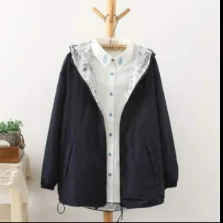 Korean Style Reversible Baseball Trench Coat Jacket