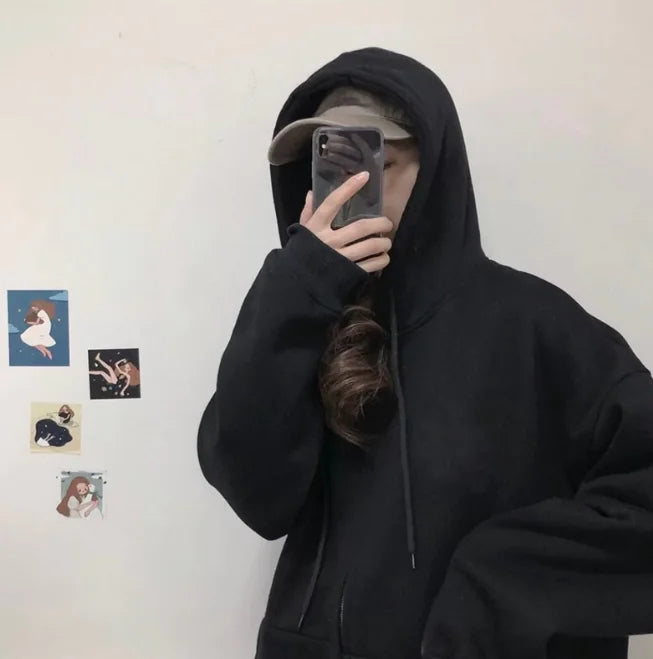 Gray Hooded Zipper Sweatshirt for Women (Fall/Winter)