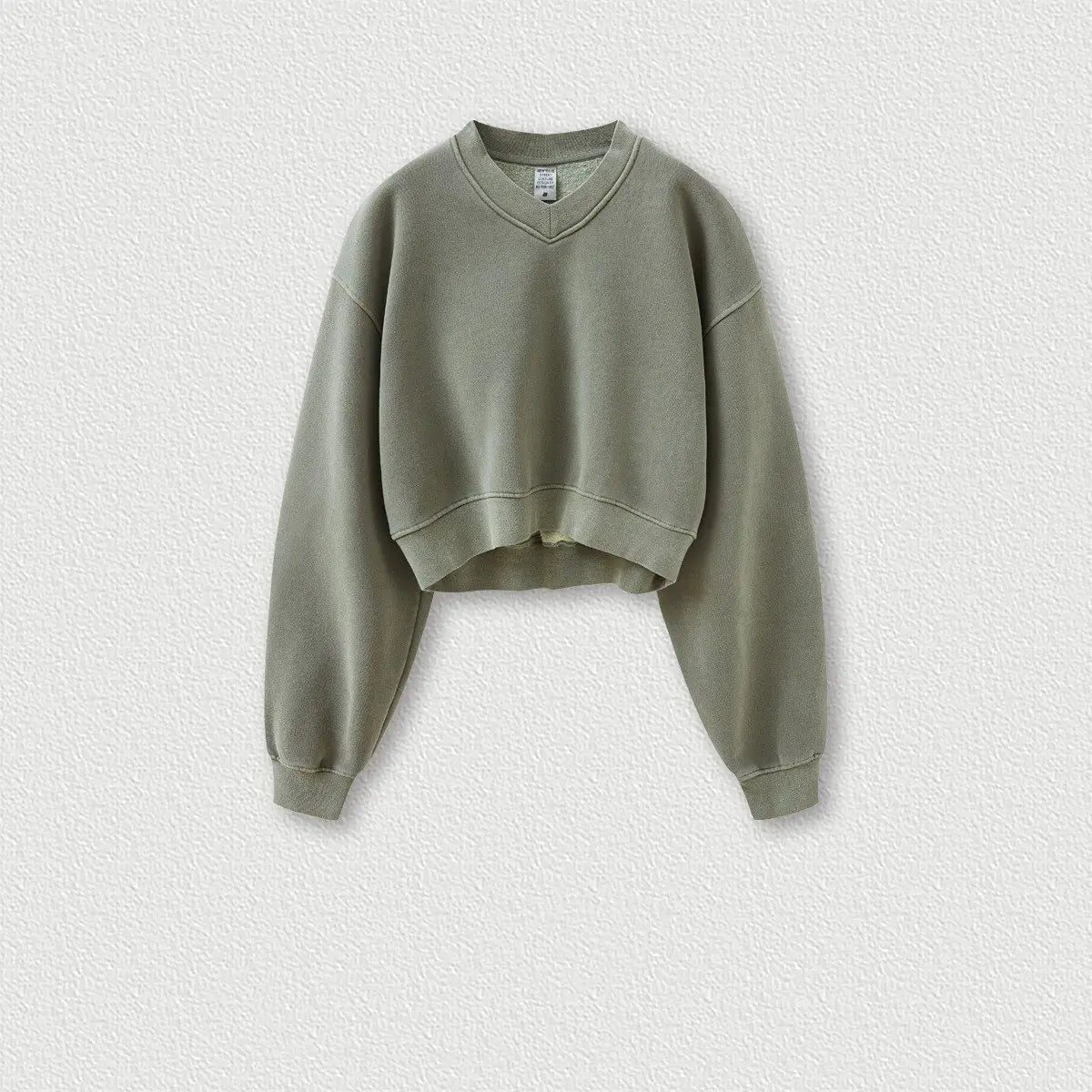 Vintage Wash Fleece V-Neck Hoodie
